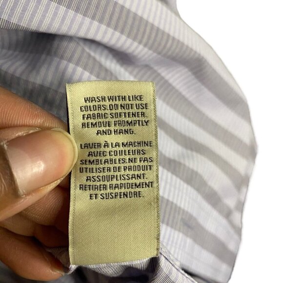 Denver Hayes Men's Lavender Striped Button-Down Slim-Fit Shirt - Picture 7 of 8